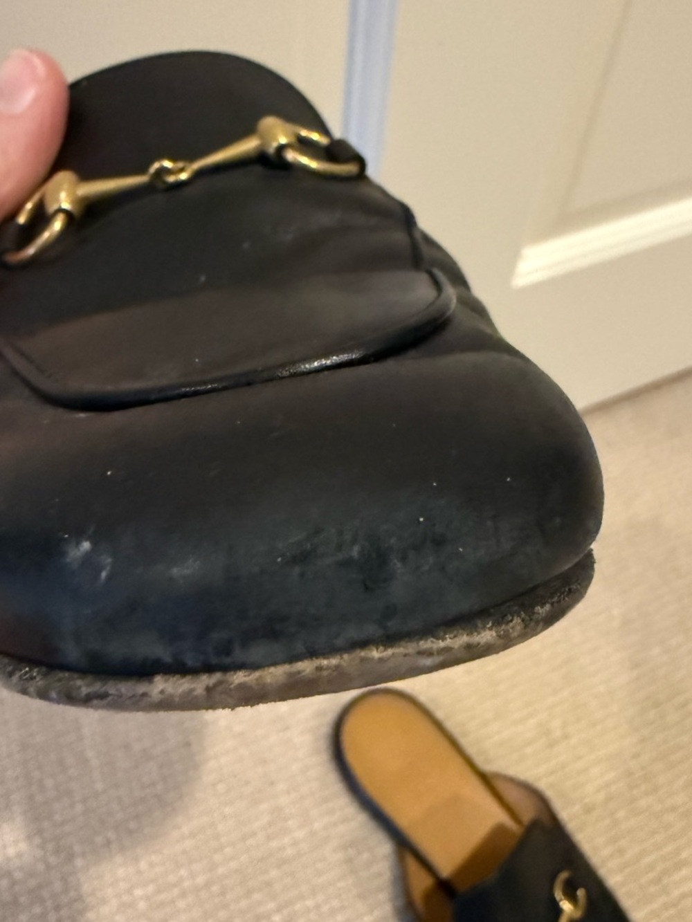 Gucci Princetown black leather mules, size 38.5 - Picture 7 of 7